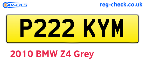 P222KYM are the vehicle registration plates.