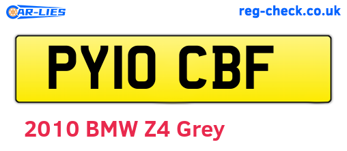 PY10CBF are the vehicle registration plates.