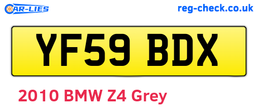 YF59BDX are the vehicle registration plates.