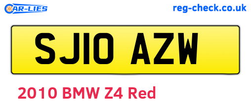 SJ10AZW are the vehicle registration plates.