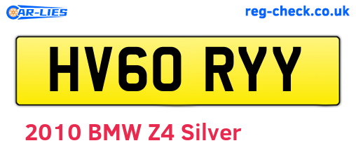 HV60RYY are the vehicle registration plates.