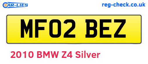 MF02BEZ are the vehicle registration plates.