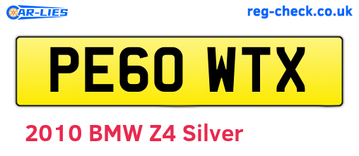 PE60WTX are the vehicle registration plates.