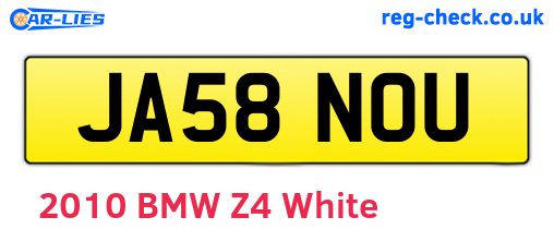 JA58NOU are the vehicle registration plates.