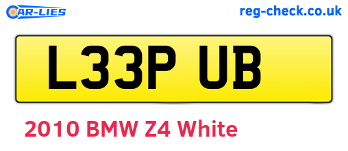 L33PUB are the vehicle registration plates.