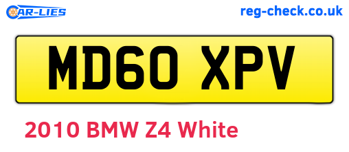MD60XPV are the vehicle registration plates.