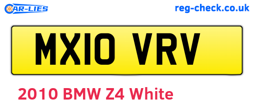 MX10VRV are the vehicle registration plates.