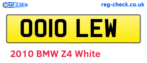 OO10LEW are the vehicle registration plates.