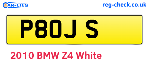 P8OJS are the vehicle registration plates.