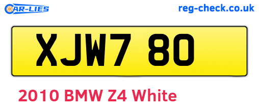 XJW780 are the vehicle registration plates.