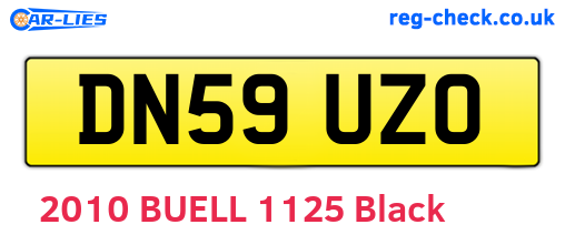 DN59UZO are the vehicle registration plates.
