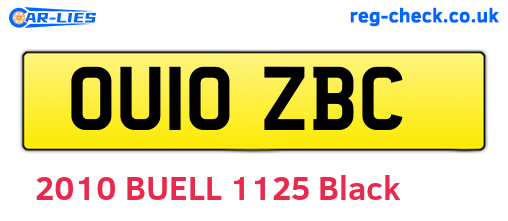 OU10ZBC are the vehicle registration plates.
