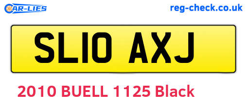 SL10AXJ are the vehicle registration plates.