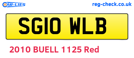SG10WLB are the vehicle registration plates.
