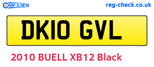 DK10GVL are the vehicle registration plates.