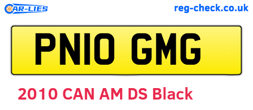 PN10GMG are the vehicle registration plates.