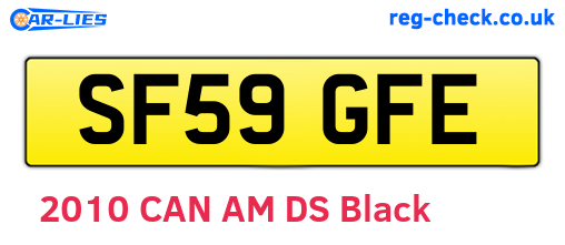 SF59GFE are the vehicle registration plates.