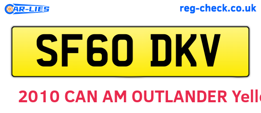 SF60DKV are the vehicle registration plates.