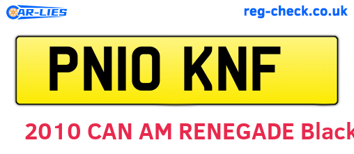 PN10KNF are the vehicle registration plates.
