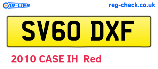 SV60DXF are the vehicle registration plates.