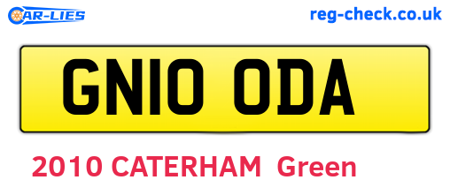 GN10ODA are the vehicle registration plates.
