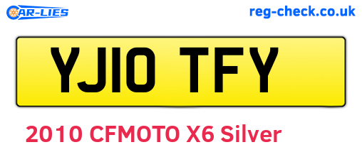 YJ10TFY are the vehicle registration plates.