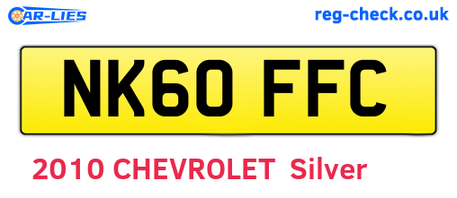 NK60FFC are the vehicle registration plates.