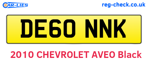DE60NNK are the vehicle registration plates.