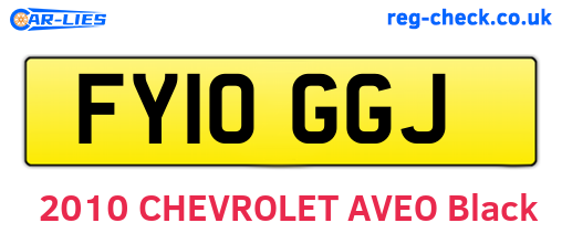FY10GGJ are the vehicle registration plates.