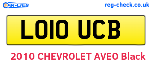 LO10UCB are the vehicle registration plates.