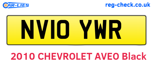 NV10YWR are the vehicle registration plates.