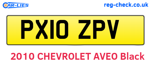 PX10ZPV are the vehicle registration plates.