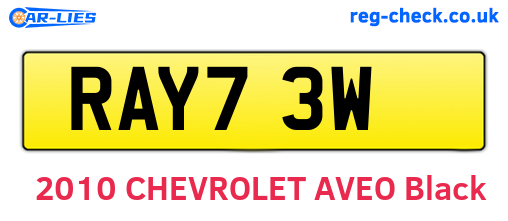 RAY73W are the vehicle registration plates.