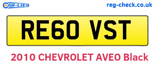 RE60VST are the vehicle registration plates.