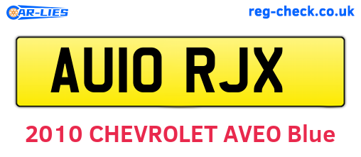 AU10RJX are the vehicle registration plates.