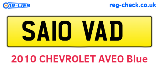 SA10VAD are the vehicle registration plates.