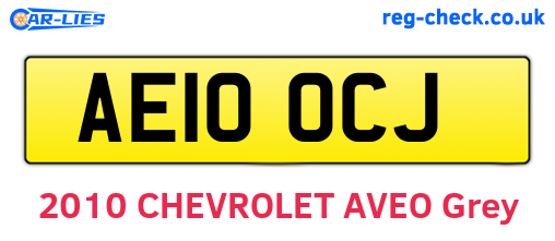 AE10OCJ are the vehicle registration plates.