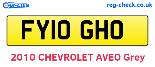 FY10GHO are the vehicle registration plates.