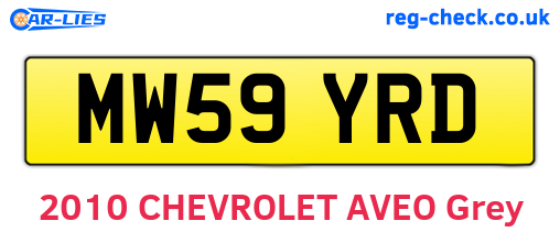 MW59YRD are the vehicle registration plates.