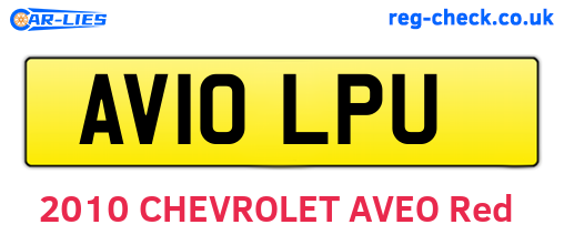 AV10LPU are the vehicle registration plates.
