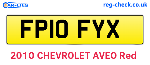FP10FYX are the vehicle registration plates.