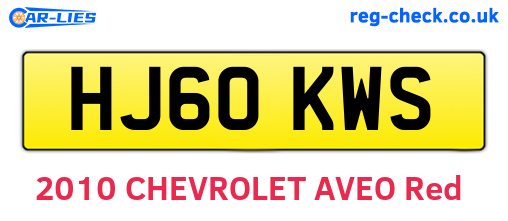 HJ60KWS are the vehicle registration plates.
