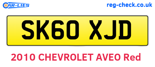 SK60XJD are the vehicle registration plates.