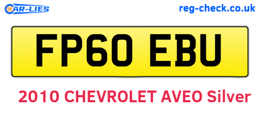 FP60EBU are the vehicle registration plates.
