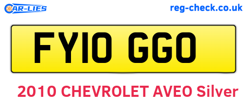 FY10GGO are the vehicle registration plates.