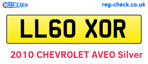 LL60XOR are the vehicle registration plates.