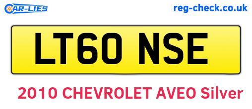 LT60NSE are the vehicle registration plates.