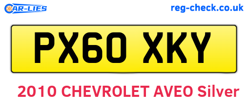 PX60XKY are the vehicle registration plates.