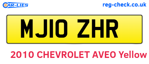 MJ10ZHR are the vehicle registration plates.