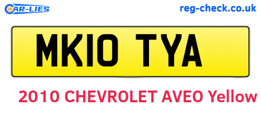 MK10TYA are the vehicle registration plates.